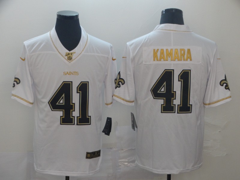 Men's New Orleans Saints Alvin Kamara #41 White Jersey